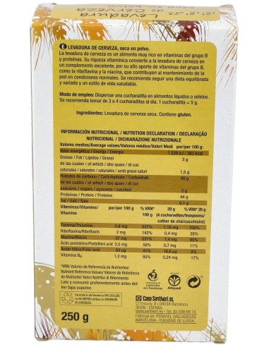 Levadura De Cerveza En Polvo 250 Gramos Santiveri