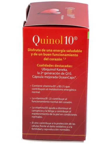 Quinol10®-50mg. 90. Caja con 90 cápsulas de 50mg de Ubiquinol (en blíster)