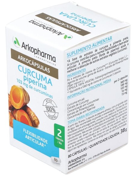 Curcuma 80Arkocapsulas. Bio de Arkopharma