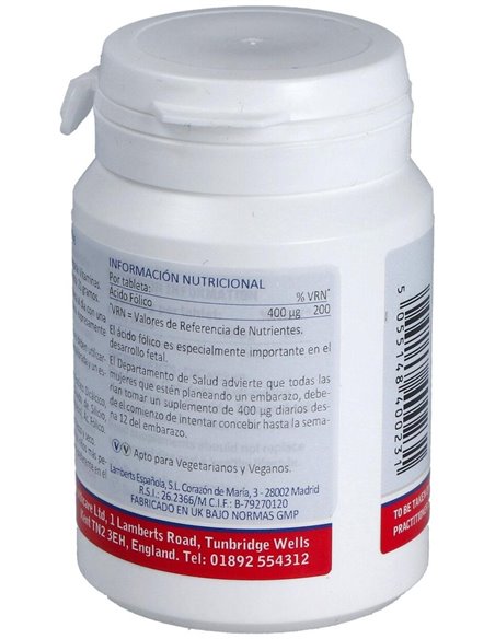 Ácido Fólico 400 µg de Lamberts