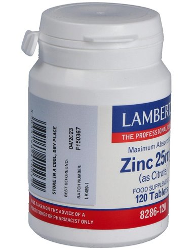 Zinc 25 mg (Como citrato) de Lamberts