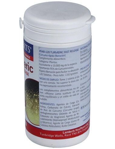 Cúrcuma de Liberación Rápida 120 Tabs. de Lamberts