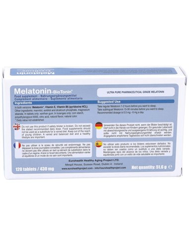 Melatonin Biotonin 1,9Mg.120Comp. Sub de Eurohealth