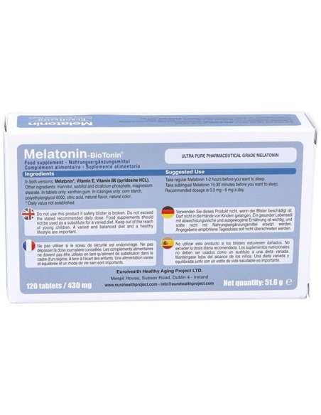 Melatonin Biotonin 1,9Mg.120Comp. Sub de Eurohealth