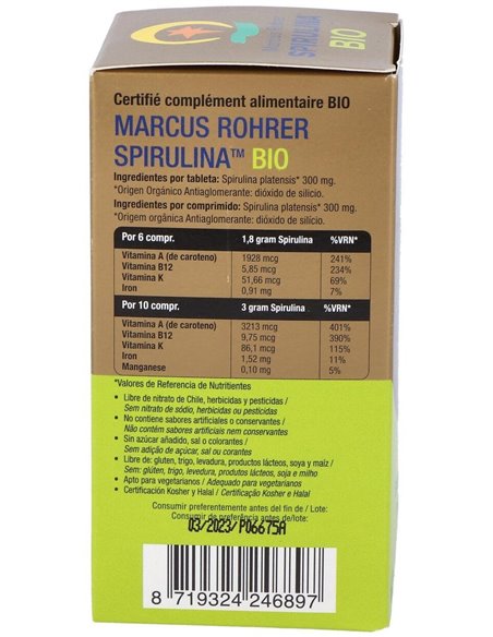 Espirulina Bio 180 Comprimidos  de Marcus Rohrer