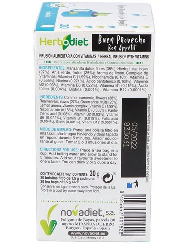 Herbodiet Inf. Buen Provecho 20Filtros de Novadiet