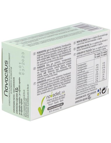 Novacilus Envase de 30 cápsulas vegetales. de Novadiet