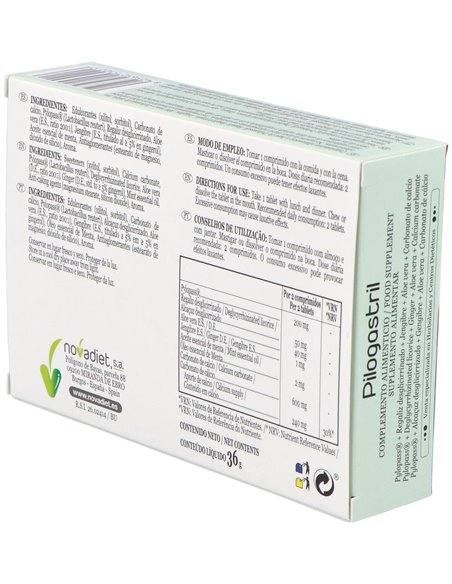 Pilogastril Envase de 30 comprimidos masticables. de Novadiet