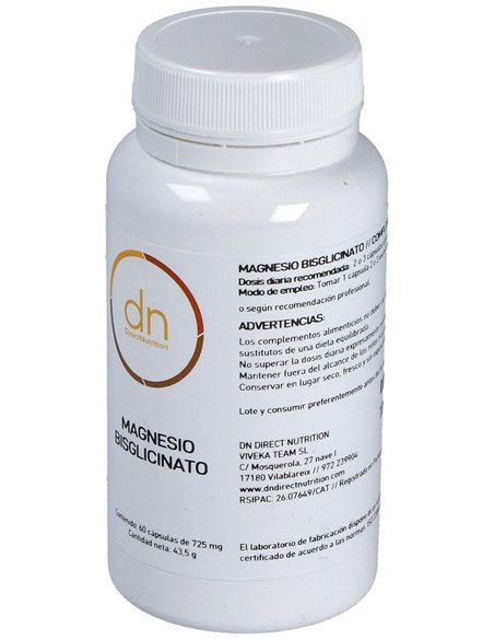 Magnesio Bisglicinado 60Vcap. de Direct Nutrition