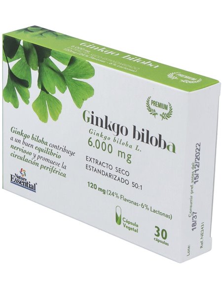 Ginkgo Biloba 6000Mg. 30Cap. de Nature Essential