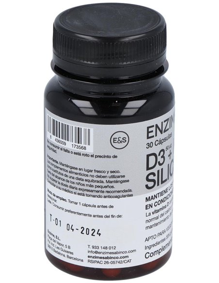 D3 + K2 + Silicio Sistema Articular 30Cap. de Enzime - Sabinco
