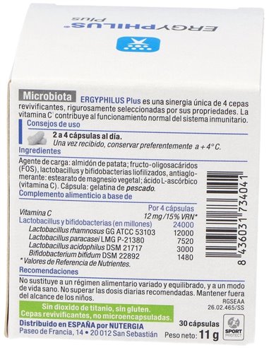 Ergyphilus Plus 30Cap. (Refrigeracion) de Nutergia