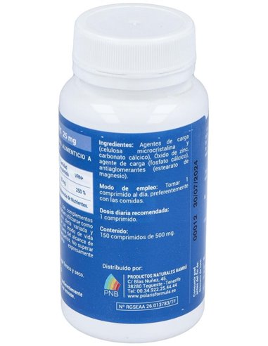 Zinc 25Mg. 150Comp. de Polaris