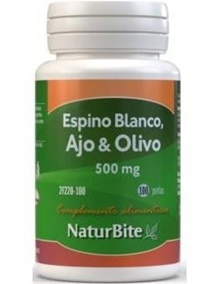 Espino Blanco + Ajo + Olivo, 500mg 100 perlas de NaturBite