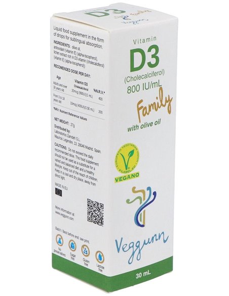 Vitamina D3 Family 30Ml. de Veggunn