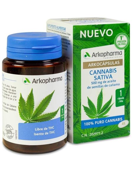 Arkocapsulas Cannabis Sativa Bio 45 Caps de Arkopharma