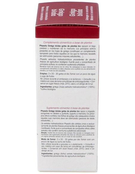 Ext. Ginkgo Biloba 100Ml. Bio de Physalis
