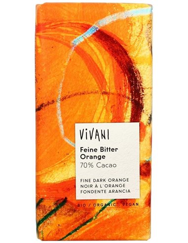 Chocolate Negro 70% Con Naranja 100Gr. Bio Vegan de Vivani