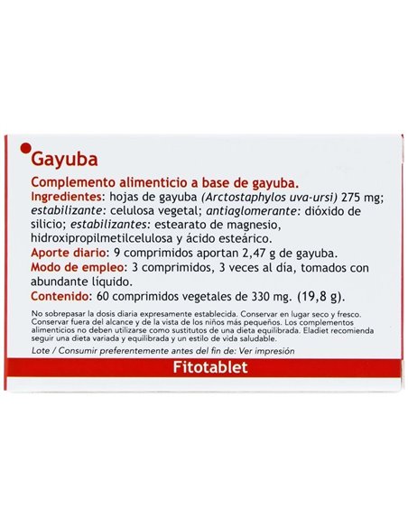 Fitotablet Gayuba 60Comp. de Eladiet