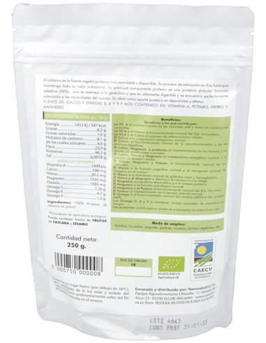 Proteina De Cañamo 250Gr. Bio de Salud Viva