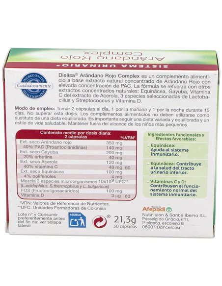 Arandano Rojo Complex  Envase 30 Cápsulas(15 Dias) de Dielisa®