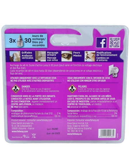 Feliway Classic Pack Recambio 3Meses de Ceva Vet