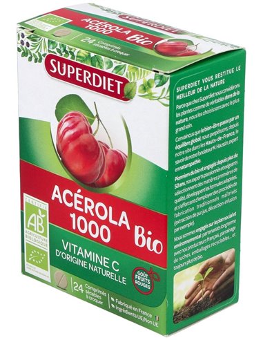 Acerola Bio 1000 24Comp.Masticables de Superdiet