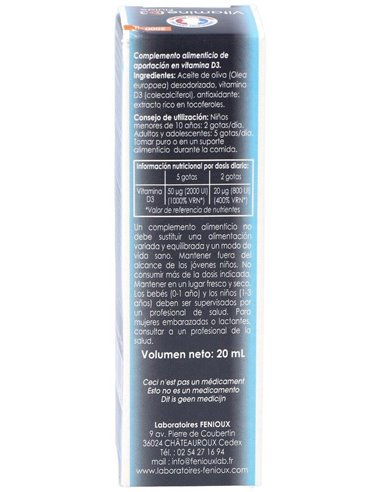 Vitamina D3 2000Ui 20Ml. de Fenioux