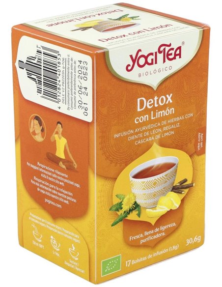 Yogi Tea Detox Con Limón 17 X 1,8 G de Yogi Tea