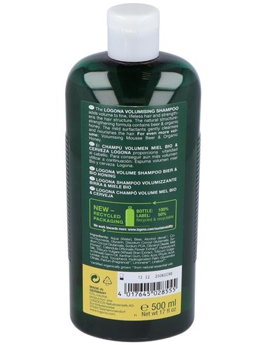 Champu Volumen Miel & Cerveza 500Ml. de Logona