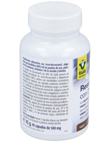 Resveratrol Con Opc 90Cap. Sg Vegan de Raab Vitalfood