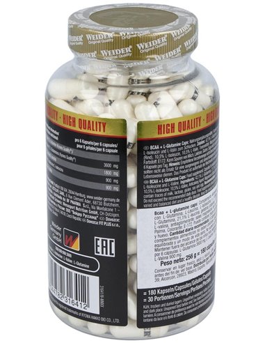 Weider Bcaa + L-Glutamina 180Cap. de Weider