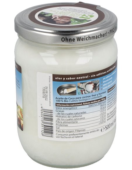 Aceite De Coco Premium Para Cocinar 500Ml. Bio de Dr. Goerg