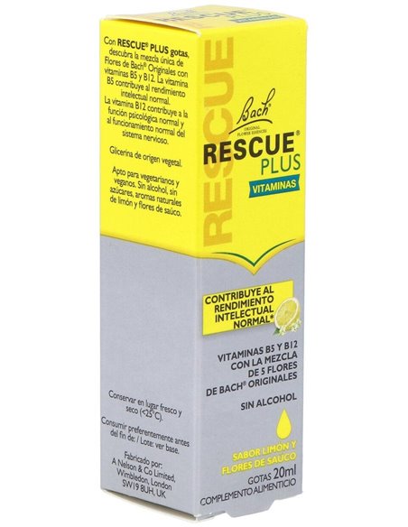 Rescue Plus Gotas Vitaminas 20Ml. Flores Bach de Flores Bach Original