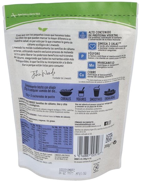 Semillas De Cañamo Molidas Lino Y Chia 200Gr. Bio de Linwoods