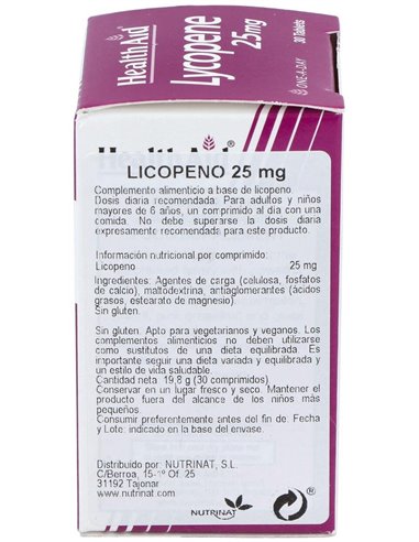 Licopeno 25 Mg 30 Comp de Health Aid