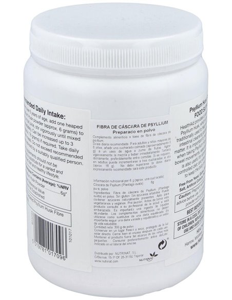 Fibra De Cáscara De Psyllium  300 g de Health Aid