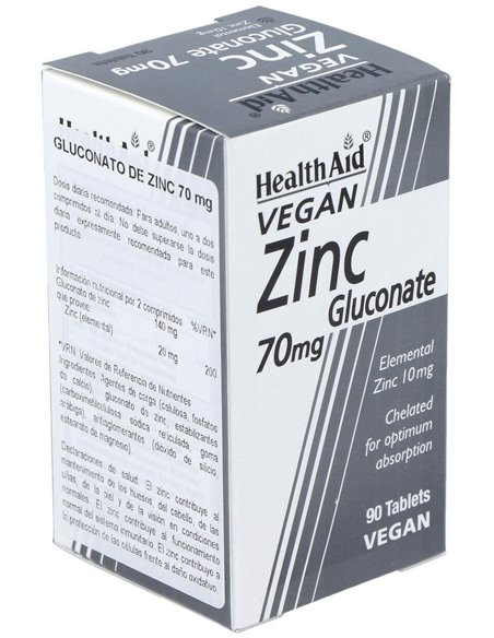 Gluconato De Zinc 90Comp.  Health Aid de Health Aid