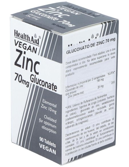Gluconato De Zinc 70 Mg 90 Comp de Health Aid