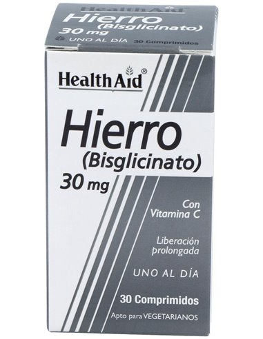 Hierro (Bisglicinato) 30 Mg 30 Comp de Health Aid
