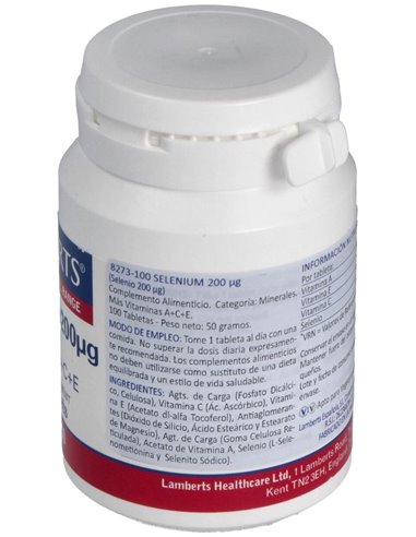 Selenio 200 µg con Vitaminas A+C+E de Lamberts