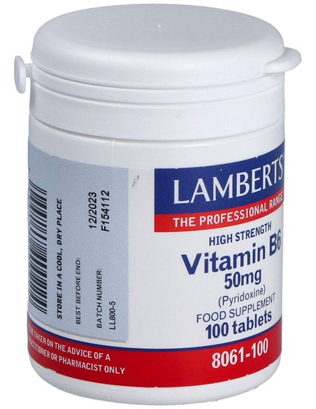 Vitamina B6 50 mg (Piridoxina) 100 Tabs. de Lamberts