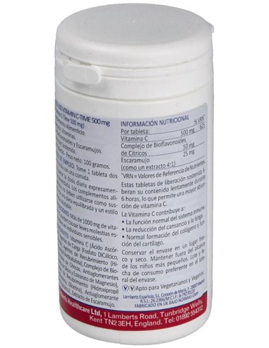 Vitamina C 500 mg + Bioflavonoides Time Release de Lamberts