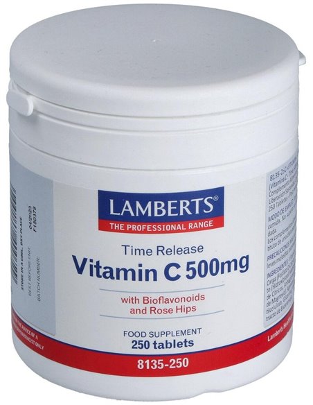 Vitamina C 500 mg + Bioflavonoides Time Release 250 Tabs. de Lamberts