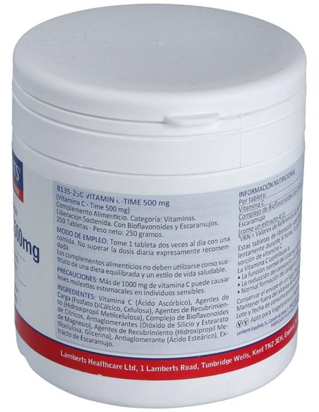 Vitamina C 500 mg + Bioflavonoides Time Release de Lamberts
