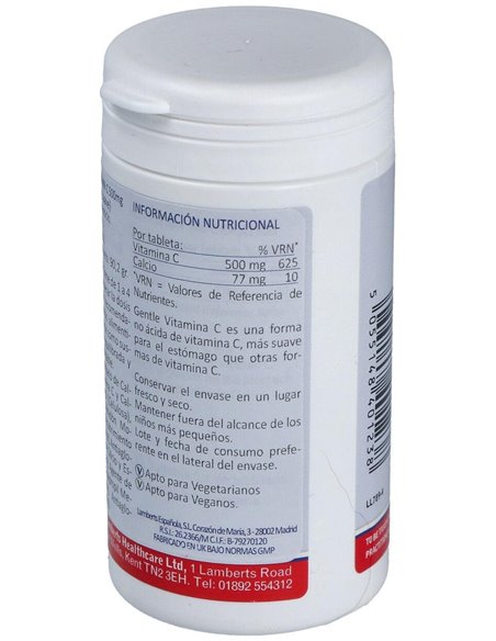 Gentle Vitamina C 500 mg (Forma suave, no ácida) de Lamberts