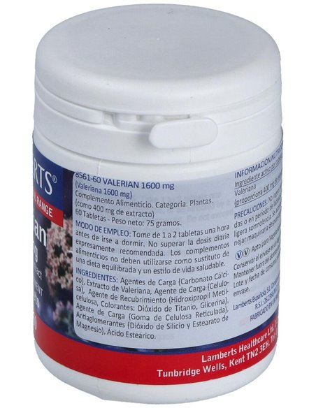 Valeriana 1600 mg (Valeriana officinalis) 60 Tabs. de Lamberts