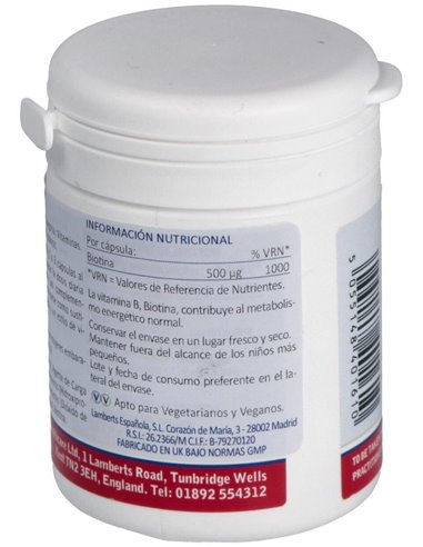 Biotina 500 µg 90  Caps. de Lamberts