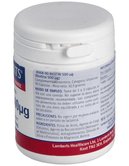 Biotina 500 µg de Lamberts