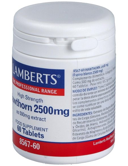 Espino Blanco 2500 mg (Flavonoides 10 mg) 60 Tabs. de Lamberts